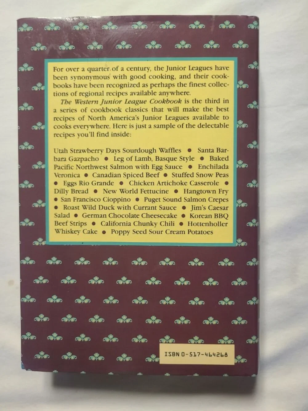 Western Junior League Cookbook Ann Seranne Hardcover Regional Recipes USA